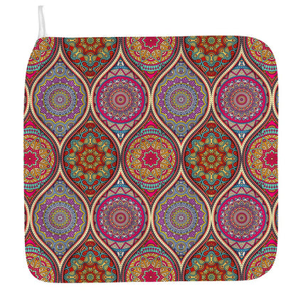 Oval Bohemian Mandala Patchwork Print Hand Towel