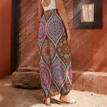Oval Bohemian Mandala Patchwork Print Harem Pants