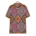 Oval Bohemian Mandala Patchwork Print Hawaiian Shirt
