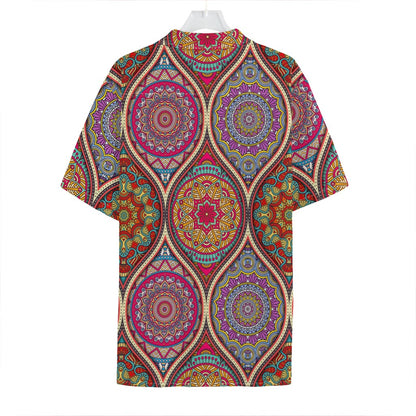 Oval Bohemian Mandala Patchwork Print Hawaiian Shirt