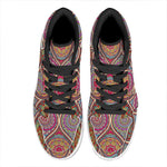 Oval Bohemian Mandala Patchwork Print High Top Leather Sneakers