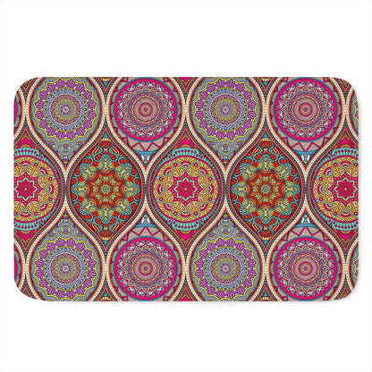 Oval Bohemian Mandala Patchwork Print Indoor Door Mat