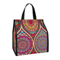 Oval Bohemian Mandala Patchwork Print Insulated Lunch Tote