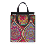 Oval Bohemian Mandala Patchwork Print Insulated Lunch Tote