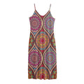 Oval Bohemian Mandala Patchwork Print Jersey Midi Cami Dress