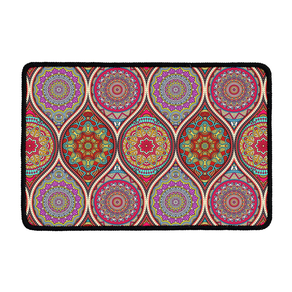 Oval Bohemian Mandala Patchwork Print Kitchen Mat