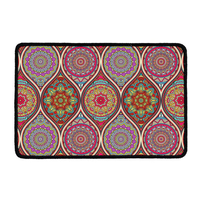 Oval Bohemian Mandala Patchwork Print Kitchen Mat