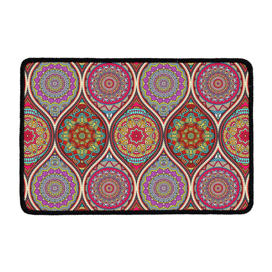 Oval Bohemian Mandala Patchwork Print Kitchen Mat