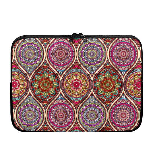 Oval Bohemian Mandala Patchwork Print Laptop Sleeve