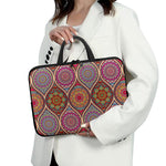 Oval Bohemian Mandala Patchwork Print Laptop Sleeve With Handle