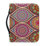 Oval Bohemian Mandala Patchwork Print Leather Bible Cover