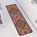 Oval Bohemian Mandala Patchwork Print Long Kitchen Mat
