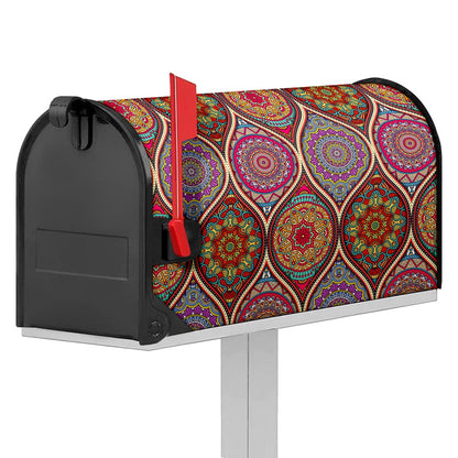 Oval Bohemian Mandala Patchwork Print Mailbox Cover