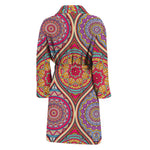 Oval Bohemian Mandala Patchwork Print Men's Bathrobe