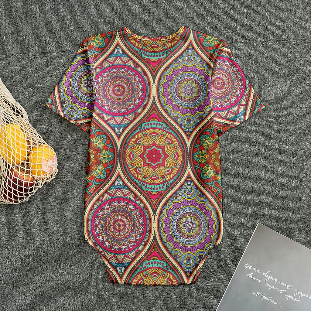 Oval Bohemian Mandala Patchwork Print Men's Bodysuit
