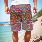 Oval Bohemian Mandala Patchwork Print Men's Cargo Shorts