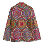 Oval Bohemian Mandala Patchwork Print Men's Cotton Blazer
