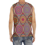 Oval Bohemian Mandala Patchwork Print Men's Fitness Tank Top