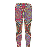 Oval Bohemian Mandala Patchwork Print Men's leggings