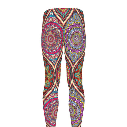 Oval Bohemian Mandala Patchwork Print Men's leggings
