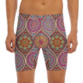 Oval Bohemian Mandala Patchwork Print Men's Long Boxer Briefs