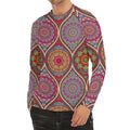 Oval Bohemian Mandala Patchwork Print Men's Long Sleeve Rash Guard