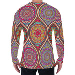 Oval Bohemian Mandala Patchwork Print Men's Long Sleeve T-Shirt