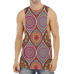 Oval Bohemian Mandala Patchwork Print Men's Muscle Tank Top