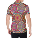Oval Bohemian Mandala Patchwork Print Men's Shirt