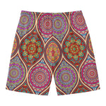 Oval Bohemian Mandala Patchwork Print Men's Swim Trunks