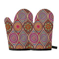 Oval Bohemian Mandala Patchwork Print Oven Mitts