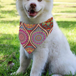 Oval Bohemian Mandala Patchwork Print Over The Collar Dog Bandana