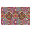 Oval Bohemian Mandala Patchwork Print Polyester Doormat