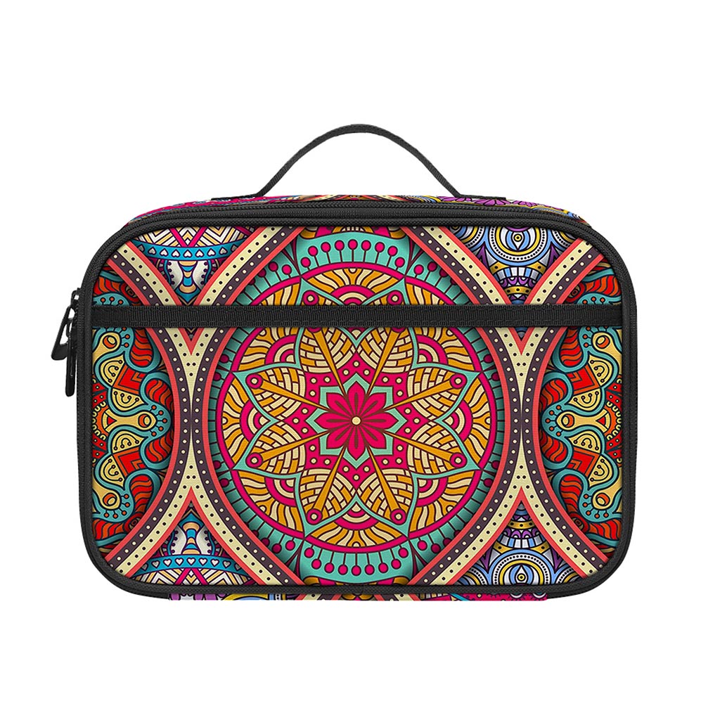 Oval Bohemian Mandala Patchwork Print Portable Lunch Bag