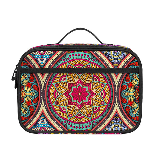 Oval Bohemian Mandala Patchwork Print Portable Lunch Bag