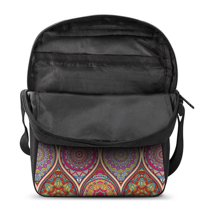 Oval Bohemian Mandala Patchwork Print Rectangular Crossbody Bag