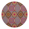 Oval Bohemian Mandala Patchwork Print Round Blanket