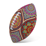 Oval Bohemian Mandala Patchwork Print Rugby Ball