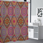 Oval Bohemian Mandala Patchwork Print Shower Curtain