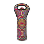 Oval Bohemian Mandala Patchwork Print Single Neoprene Wine Tote