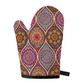 Oval Bohemian Mandala Patchwork Print Single Oven Mitt