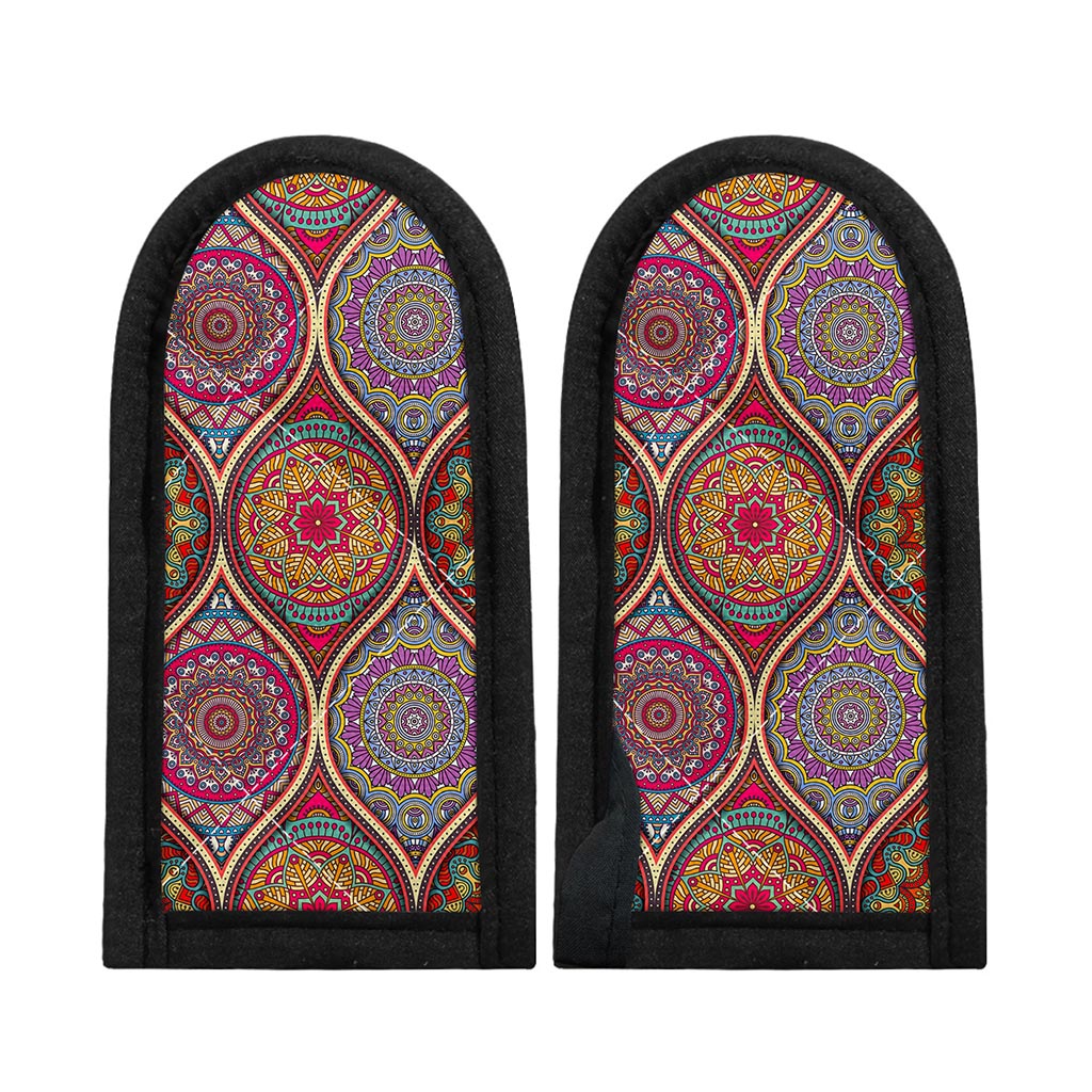 Oval Bohemian Mandala Patchwork Print Skillet Handle Cover
