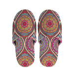 Oval Bohemian Mandala Patchwork Print Slippers