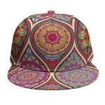 Oval Bohemian Mandala Patchwork Print Snapback Cap