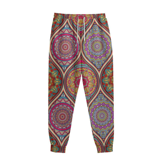 Oval Bohemian Mandala Patchwork Print Sweatpants