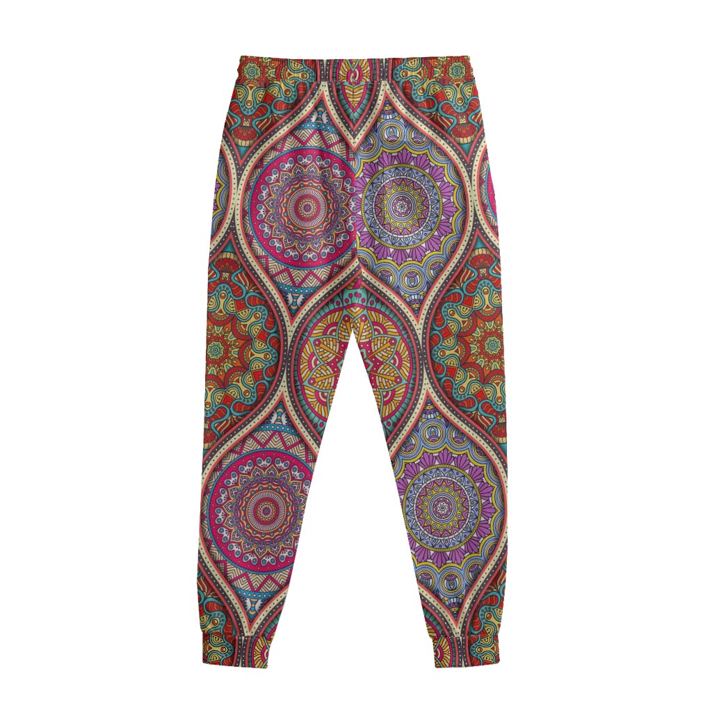 Oval Bohemian Mandala Patchwork Print Sweatpants