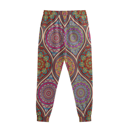 Oval Bohemian Mandala Patchwork Print Sweatpants