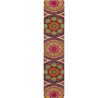 Oval Bohemian Mandala Patchwork Print Table Runner