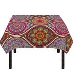 Oval Bohemian Mandala Patchwork Print Tablecloth