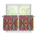 Oval Bohemian Mandala Patchwork Print Tier Curtains
